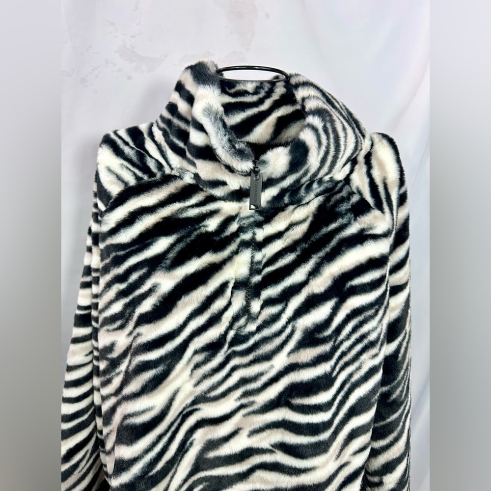 Calvin Klein Performance Zebra Print Faux Fur Swe… - image 4